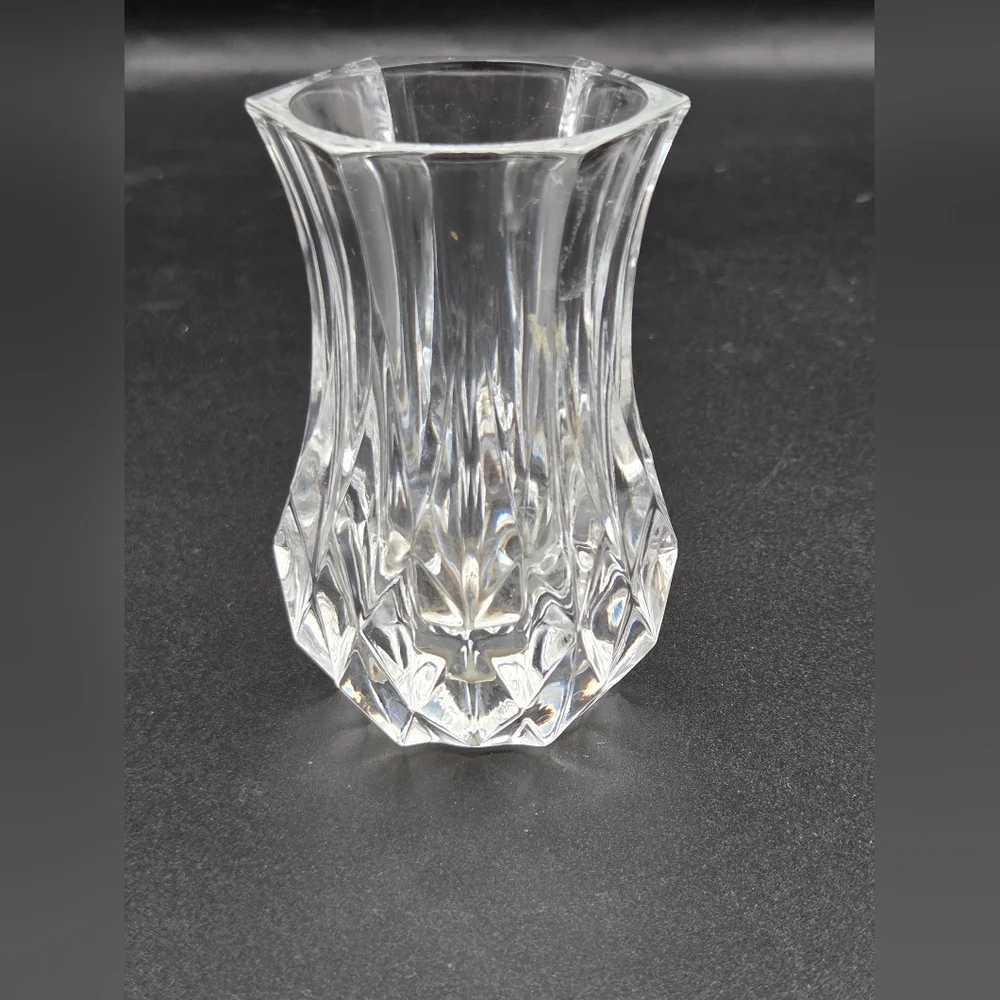 VTG Cristal D’Arques Longchamp Clear Violet Vase 3